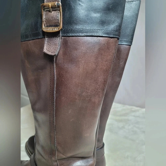 Wolverine Brown and Black Leather Knee-High Boots 6.5 - Picture 4 of 11
